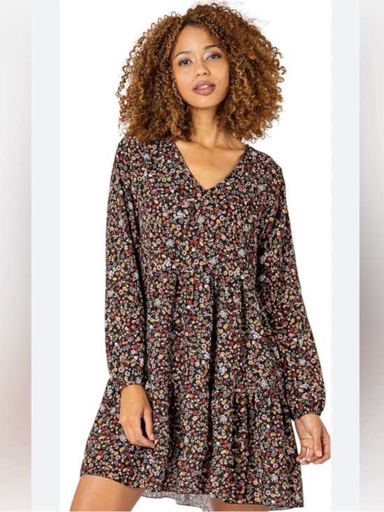 Matilda Jane Dresses & Skirts - MATILDA JANE Brown Floral Bohemian Tiered Cottagecore Dress